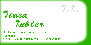 timea kubler business card